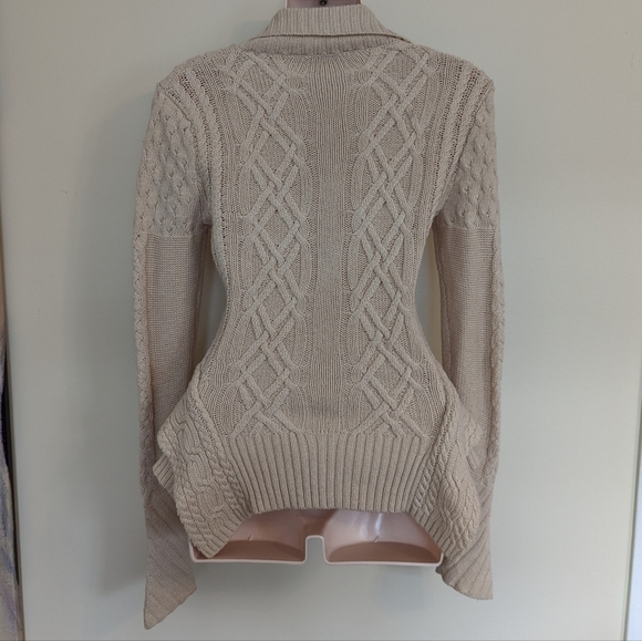 Bcbgmaxazria knit zippered cardigan sweater zanzi cream xs - Picture 9 of 14